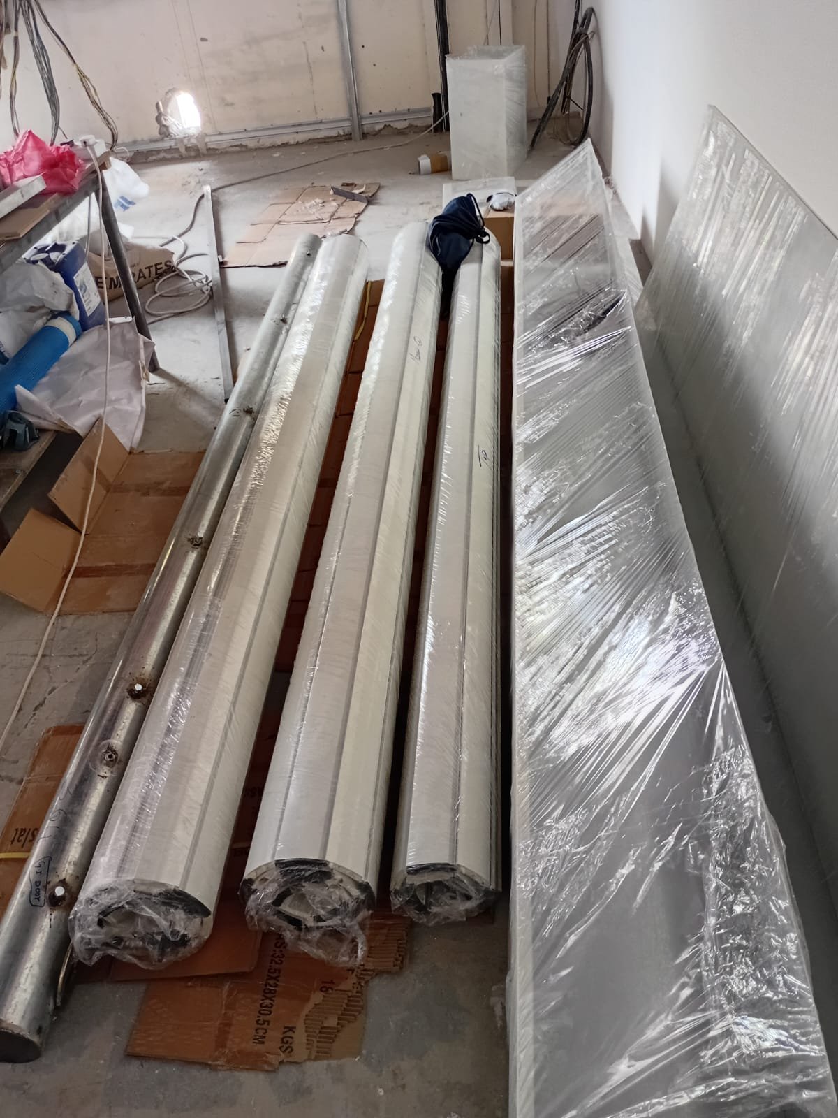 Rolling shutter rolls in workshop ready for Dubai installation